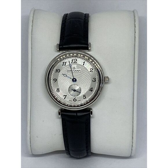 Grovana 32761532 Women Black Leather Analog Silver Dial Quartz Wrist Watch BW81 main image 4